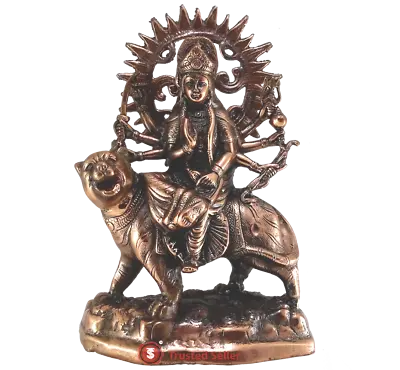 $114.99 • Buy 17.5  Big Goddess Durga Statue Sculpture Handmade Metal Copper Plated Home Decor