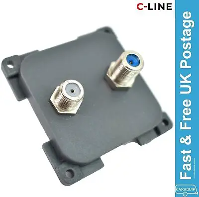 C-Line Twin Satellite Aerial Socket Outlet CBE Caravan Motorhome VW Campervan • £12.94