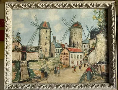 Signed Maurice Utrillo Windmills Of Montmartre French Impressionist Color Print • $350