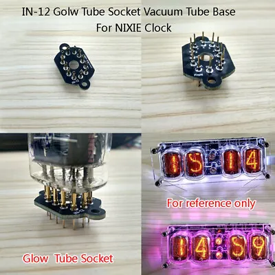 1PCS IN-12 Golw Tube Socket Vacuum Tube Base Gold Plated Pin 4 NIXIE Clock DIY  • $2.30