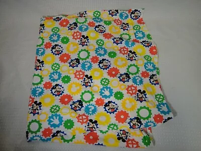 Disney Mickey Mouse Crib Top Fitted Sheet Colorful Gears 100% Cotton • $14.99