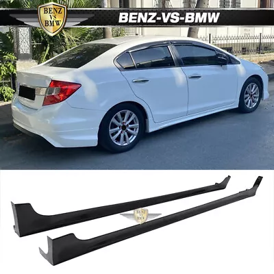 Fits 12-15 Honda Civic 9th Sedan Mugen RR Style Side Skirts Rocker Panels ABS • $114.98