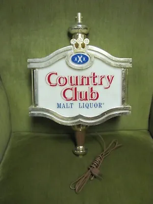 Vintage Country Club Malt Liquor Lighted Sign ~ TESTED ~ • $30