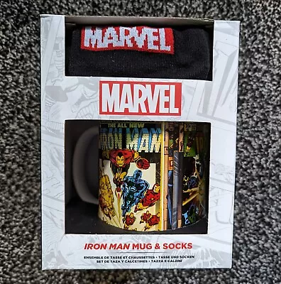 Marvel Iron Man Mug & Socks Gift Set - BRAND NEW - UK Fast Delivery 🇬🇧 • £9