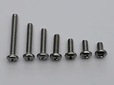 6-32 UNC  1/4  - 1  A2 STAINLESS STEEL PAN HEAD PHILLIPS SCREWS X 10 • £5.50