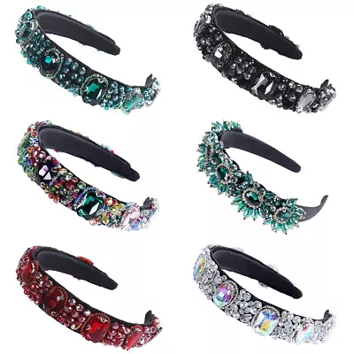 Baroque Ladies Embellished Headband Hairband Crystal Jewelled Hair Accessories • £10.72