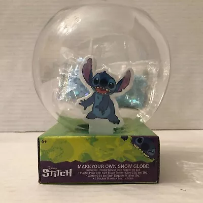 Disney Stitch Make Your Own Snow Globe Arts Craft Kit Glitter Stickers • $14.22