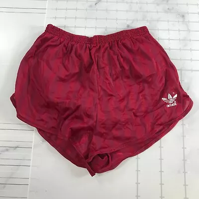 Vintage Adidas Running Shorts Mens S 28-30 Red Striped Mid Thigh Lined • $79.99