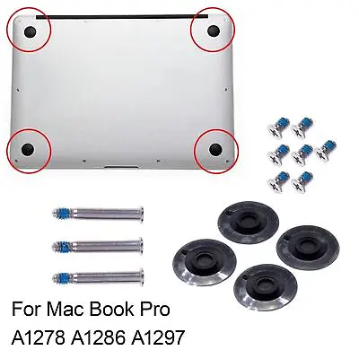 4Pcs Bottom Case Rubber Feet Pads With Screws Kit For MacBook Pro 17  A1297 • £5.34