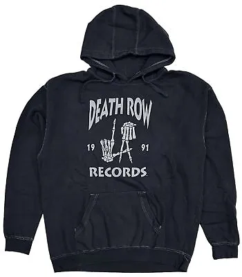Death Row Records Men's Since 1991 Black Vintage Wash Hoodie Sweatshirt • $34.50