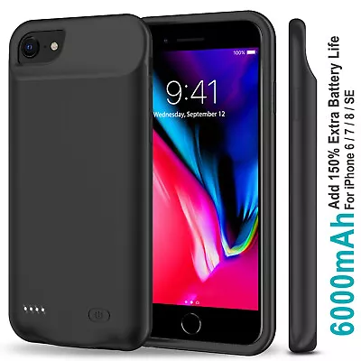 IPhone 6s 7 8 Plus IPhone SE3 2022 Battery Case MFI Certified 6000mAh Charger • $44.64