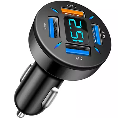 Fast Charge QC3.0 4 USB Ports Car Charger Power Adapter Cigarette Lighter Socket • $9.80