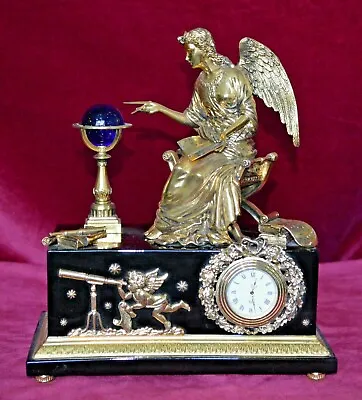 £288 • Buy Franklin Mint Angel Of The New Age Porcelain & Gilt Ormolu Mantle Clock Working.