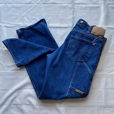 Prison Blues Prsn Blu Jeans Men’s Size 34 Blue Suspenders Denim Heavy USA • $29.99
