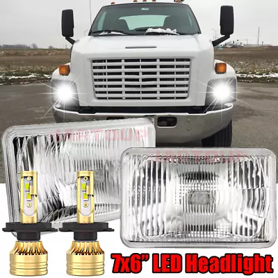 2pcs For Chevy C6500 C7500 Kodiak Truck 1996-2009 7x6 5x7 LED Headlight High Low • $113.77