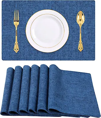 Cloths Placemats For Dining Table Set Of 6 13 X19  Cotton Linen Blend Table Mats • $35.99