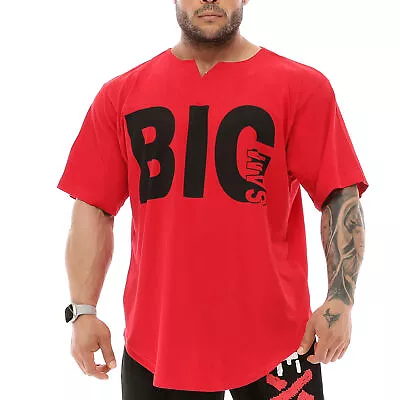 BIG SM SPORTSWEAR MUSCLEWEAR Ragtop Rag Gym T-Shirt Bodybuilding 3341-RED • £60.04