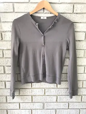 JCrew Womens Sweater Cardigan Gray Long Sleeve Lightweight Jewel Buttons Sz M • $19.99