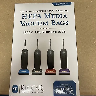 $20 • Buy Riccar RLHC *5* Charcoal-Infused HEPA Vacuum Bags For R10CV, R17, R10P & R10S