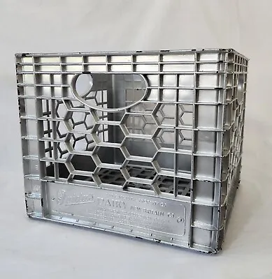 Vintage GUIDA'S DAIRY MILK CRATE - Plastic 13  X 13  X 11  - Painted In Chrome • £14.25