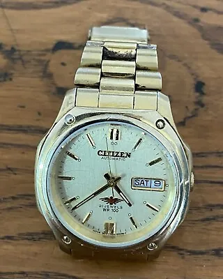 Vintage CITIZEN 7 Automatic Day Date 21 Jewels WR100 GP Mens Watch GN-4W-S • $120