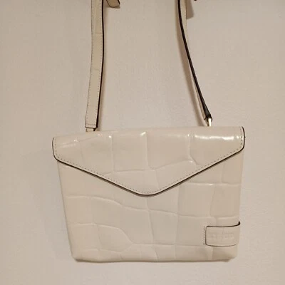 $37.04 • Buy STAUD Cream Holly Convertible Croc Embossed Leather Bag