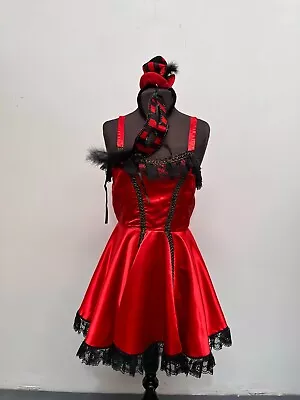 Moulin Rouge Red Show Girl Saloon Girl Dress Size 10 Cosplay Ex Hire Theatre • £22