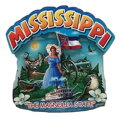 Mississippi The Magnolia State Artwood Montage Fridge Magnet • $6.75