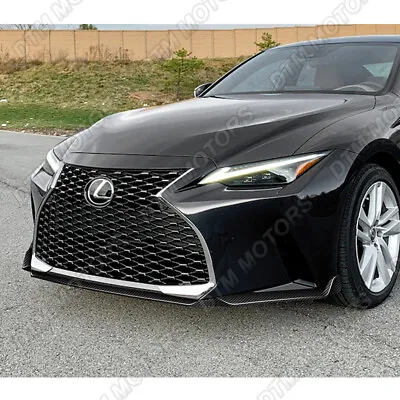 For 21-23 Lexus IS300 IS350 Base V-Style Carbon Fiber Front Bumper Lip Spoiler • $421.72