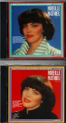 Lot Of 2 CD: MIREILLE MATHIEU - LES PLUS GRANDES SUCCES VOL. 2 & 3: 1970-1985 • $11.75