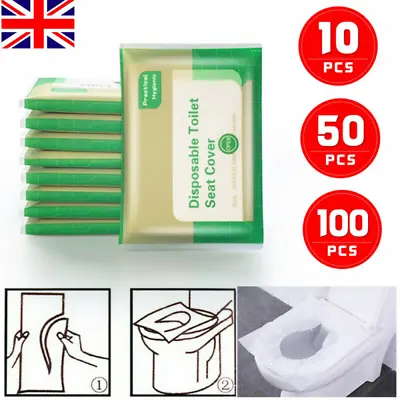 £3.59 • Buy 100x DISPOSABLE TOILET SEAT COVERS Camping Festival Loo Paper Pocket Size Tissue