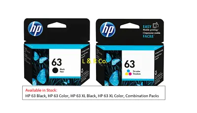 $28.90 • Buy Genuine HP 63 / 63XL Black/Color  Ink Cartridges  For HP Deskjet
