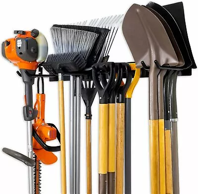 2x Steel Wall Mounted Tool Organizer Mop Broom Garage Garden Storage Rack Holder • £16.92