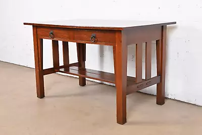 Antique Stickley Brothers Mission Oak Arts & Crafts Desk Or Library Table • $4500