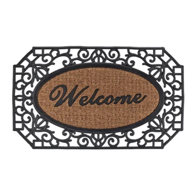 £48.90 • Buy Rubber And Coir Hexagon Welcome Door Mat Frame Entry Natural Shoe Dirt Catcher