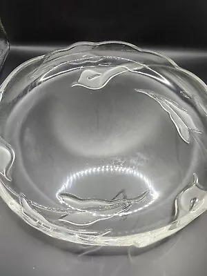 Vintage Flair  Mikasa Crystal Round Calalily Serving Platter 12  West Germany • $25