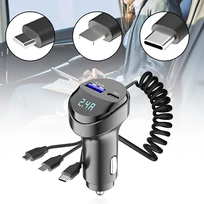 3 In 1 USB/Micro/Type-c Car Charger For Cell Phone Fast Charging Adapter 12V/24V • $11.80