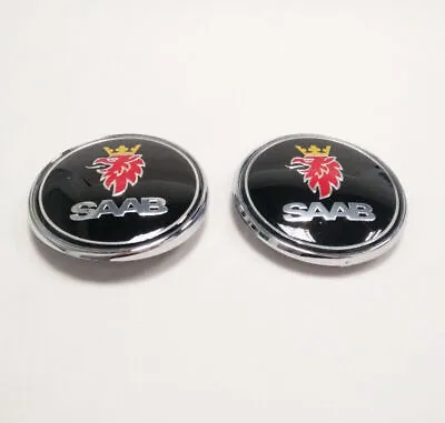 Saab Carbon Bonnet Boot Trunk Pack Set 2 Badge Emblem 93 95 9-3 9-5 Replacement • $16.83
