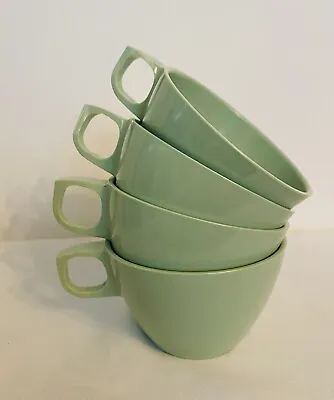 4 Vintage Mallo Ware Melamine Mint Green Coffee Cups 37 PR Mallory Plastics EUC • $9.95