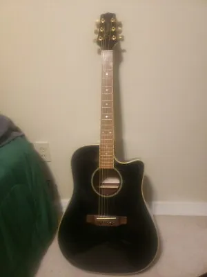 Takamine Acoustic Electric Guitar BLACK EG280C Plus Case • $100