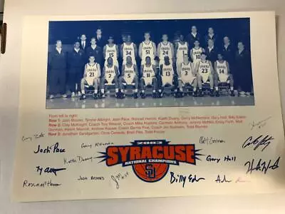 $14.95 • Buy Syracuse Basketball National Champions Team Photo Poster Carmelo Anthony 11x16