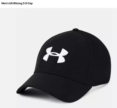 Under Armour Men's Blitzing Golf Stretch Fit Cap Col Black Embroidered Logo • £13.50