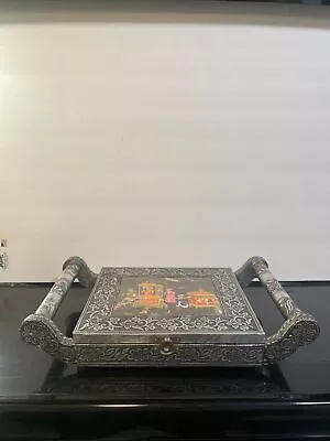 Decorative Sheet Metal Meenakari Jewelry Box From India Caravan • $38.99