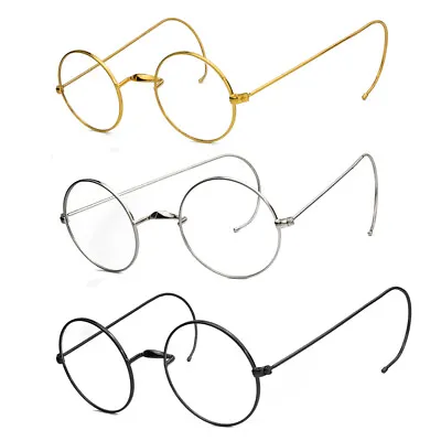 Eyeglass Frames Antique Glasses Retro Wire Round Vintage Rimmed Rx Spectacles C • $24.29