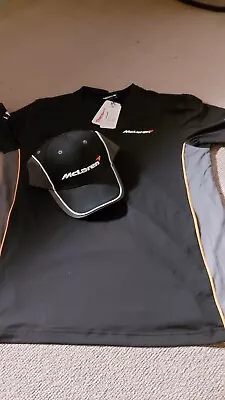 McLAREN F1 GRAND PRIX T-SHIRT LARGE + BASEBALL CAP OFFICIAL MERCHANDISE ALL NEW! • £39.99