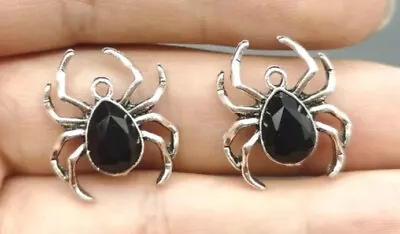 £2.99 • Buy Silver And Black Gothic Spider Charms 5pk