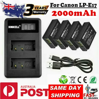 2000mAh LP-E17 Battery/Charger For Canon EOS M3 M5 M6 200D 750D 760D 800D Camera • $34.99