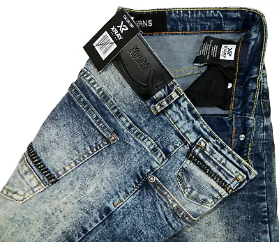 NEW XRAY Acid Rinsed Stretch Denim Blue Tint Jeans Tag 18 Measured Fit 28x26 • £21.28