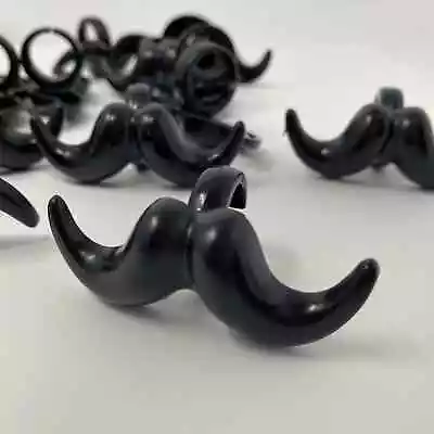 Black Mustache Rings Cupcake Toppers Set Of 24 • $16