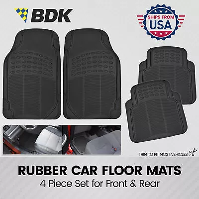 $20.99 • Buy Car Rubber Floor Mats All Weather 4 PC Set Trimmable Black Fits '22 Volkswagen